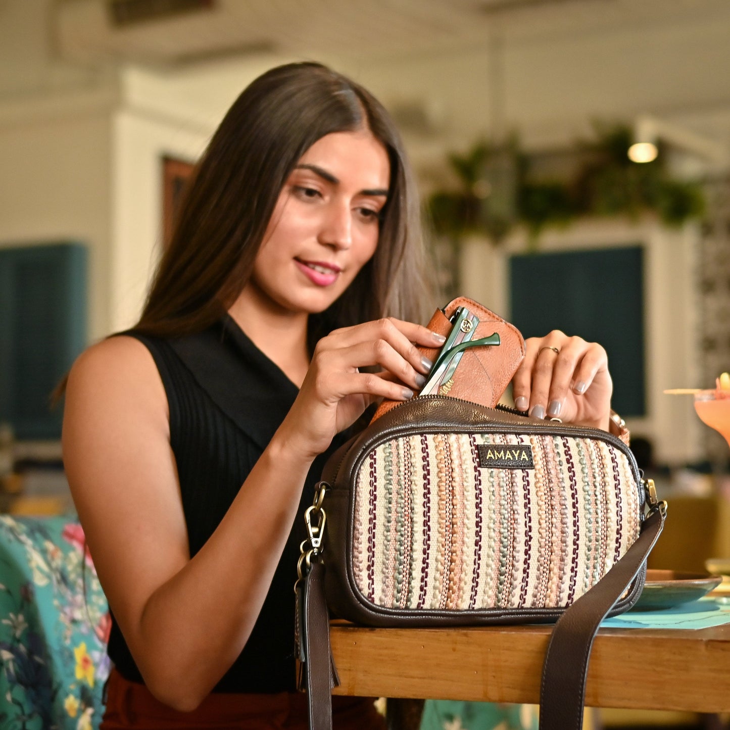 SUNSET CORAL - AURA CROSS-BODY BAG