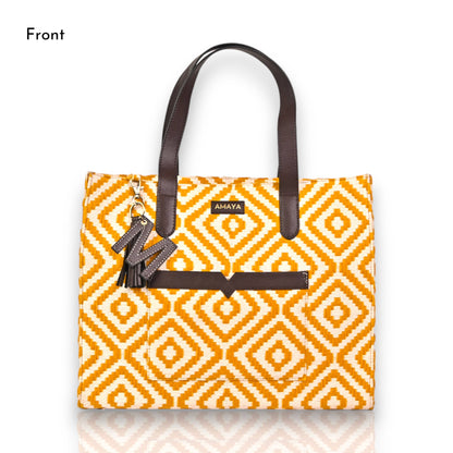 MUSTARD MELODY - OFFICE TOTE BAG (WITH SLING)