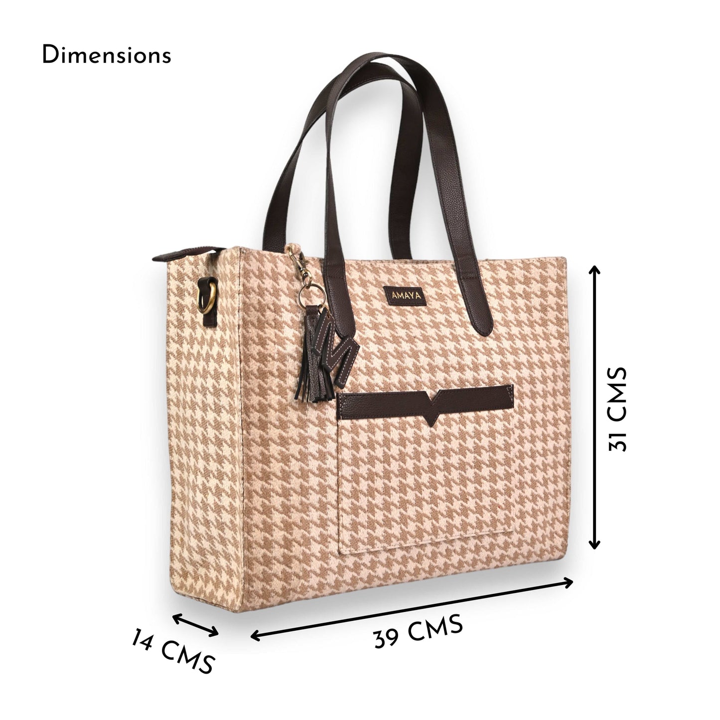 BEIGE BLISS - OFFICE TOTE BAG (WITH SLING)