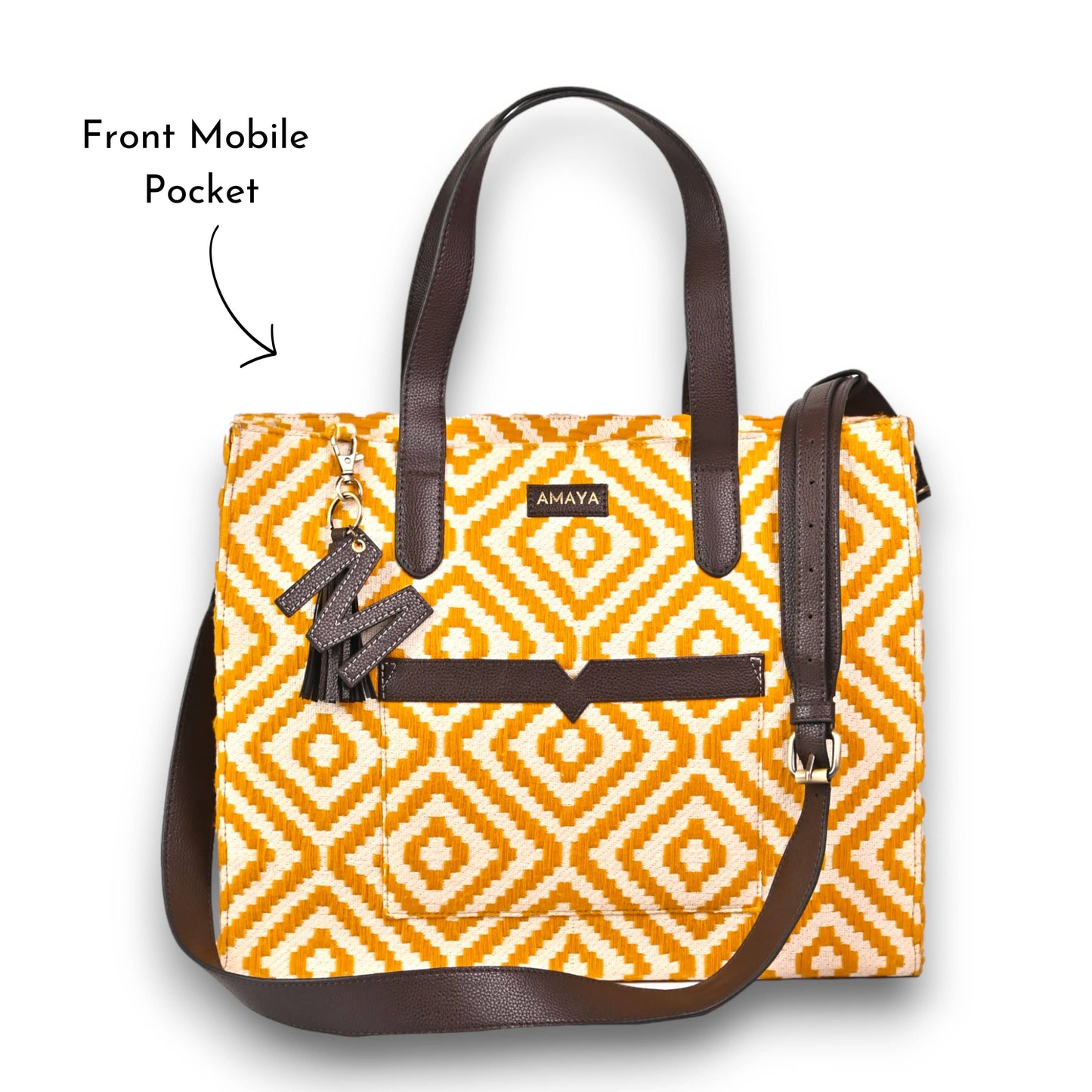 MUSTARD MELODY - OFFICE TOTE BAG (WITH SLING)