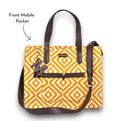 MUSTARD MELODY - OFFICE TOTE BAG (WITH SLING)