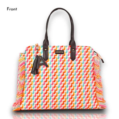 RAINBOW ROMANCE - RUFFLE TOTE BAG